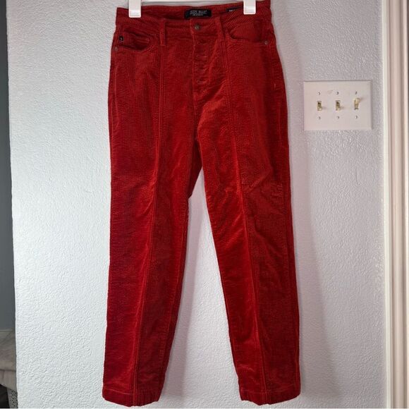 Judy Blue Rust Corduroy High Waist Ankle Straight Carpenter Jean Pants Sz 7/28 - Picture 2 of 12